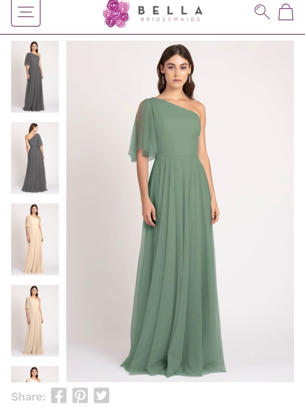 Jenny Yoo Mallory Bridesmaid Dress - Eucalyptus